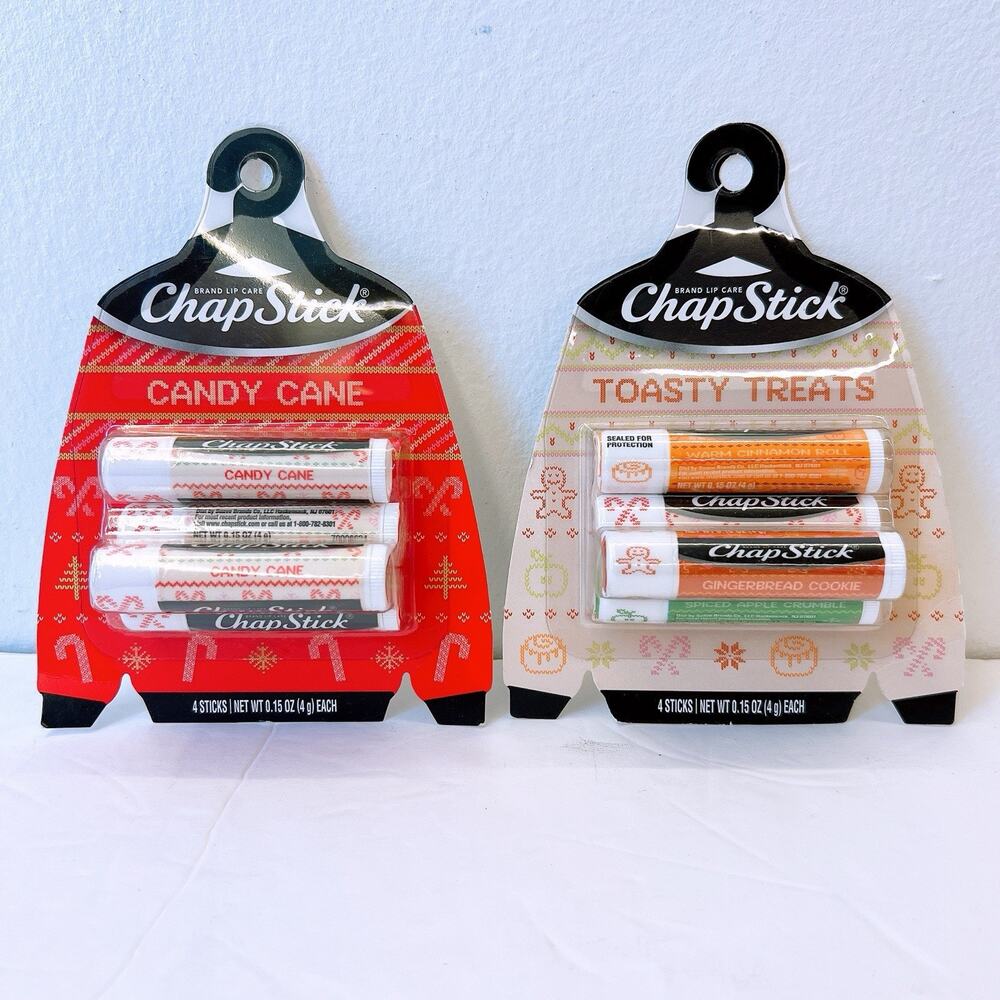 ChapStick Winter Holiday Collection Lip Balm Toasty Treats & Candy Cane Lot Of 8
